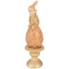 Decorazione con coniglietto su uovo Clayre & Eef 6PR6064 Marrone-Gold Ø8x27 cm