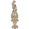 Decorazione con coniglio su uovo Clayre & Eef Ø 8x28 cm Oro con fiocco rosa
