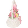 Cesto da decorazione Clayre & Eef 6PR6071 Bianco con accenti rosa 14x11x18 cm