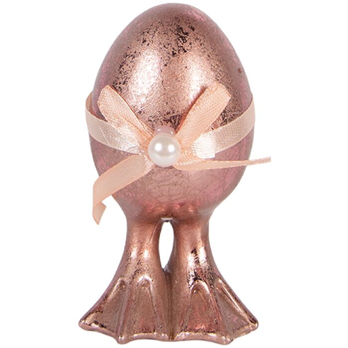 Decorazione uovo Clayre & Eef Rosa-Orange Ø 6x10 cm