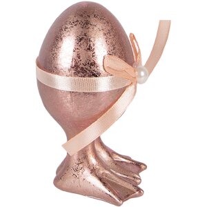 Decorazione uovo Clayre & Eef Rosa-Orange Ø 6x10 cm