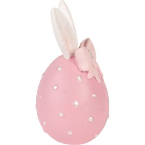 Decorazione uovo Clayre & Eef design delicato rosa-bianco Ø 6x12 cm