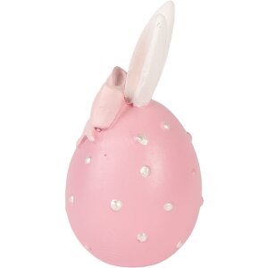 Decorazione uovo Clayre & Eef design delicato rosa-bianco Ø 6x12 cm