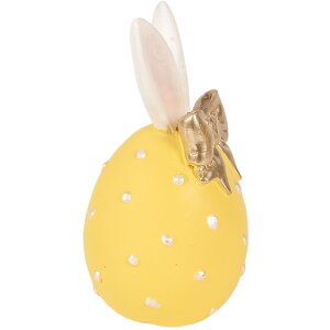 Decorazione Uovo Clayre & Eef Giallo-Bianco Ø 6x12 cm