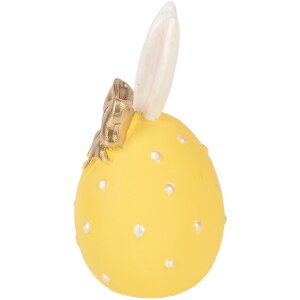 Decorazione Uovo Clayre & Eef Giallo-Bianco Ø 6x12 cm