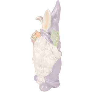 Decorazione nano Clayre & Eef 6PR6079 16x10x30 cm Bianco con accenti viola