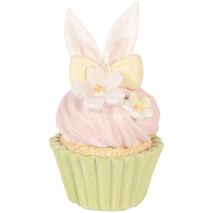 Decorazione Cupcake Clayre & Eef Rosa e Verde Ø 7x13 cm