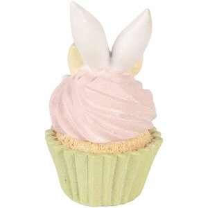 Decorazione Cupcake Clayre & Eef Rosa e Verde Ø 7x13 cm