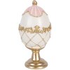 Decorazione uovo Clayre & Eef Ø 8x15 cm Bianco con accenti dorati