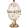 Decorazione uovo Clayre & Eef Ø 8x15 cm Bianco con accenti dorati