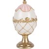 Decorazione uovo Clayre & Eef Ø 8x15 cm Bianco con accenti dorati