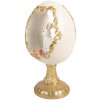 Decorazione uovo con coniglio Clayre & Eef 6PR6106 bianco-oro 12x11x22 cm
