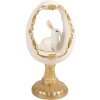 Decorazione uovo con coniglio Clayre & Eef 6PR6106 bianco-oro 12x11x22 cm