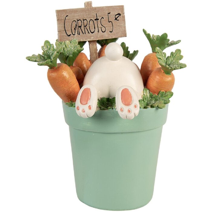 Decorazione coniglietto Clayre & Eef bianco-blù 21x20x28 cm