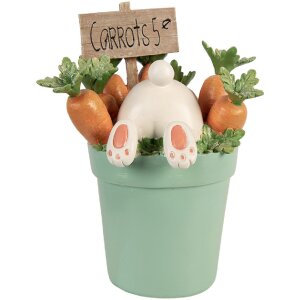 Decorazione coniglietto Clayre & Eef bianco-blù 21x20x28 cm