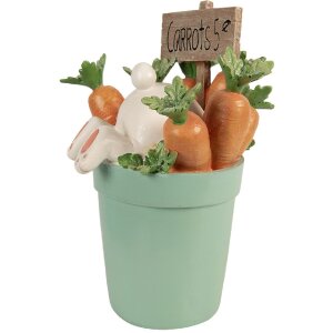 Decorazione coniglietto Clayre & Eef bianco-blù 21x20x28 cm