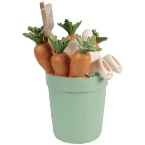 Decorazione coniglietto Clayre & Eef bianco-blù 21x20x28 cm