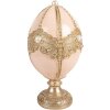 Decorazione a forma di uovo Clayre & Eef 6PR6109 rosa delicato con accento dorato Ø 15x27 cm