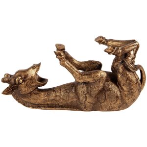 Supporto per bottiglie Giraffa Clayre & Eef Oro-Bronzo 33x13x16 cm