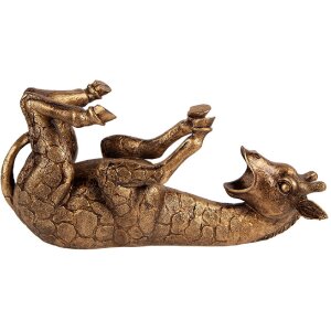 Supporto per bottiglie Giraffa Clayre & Eef Oro-Bronzo 33x13x16 cm