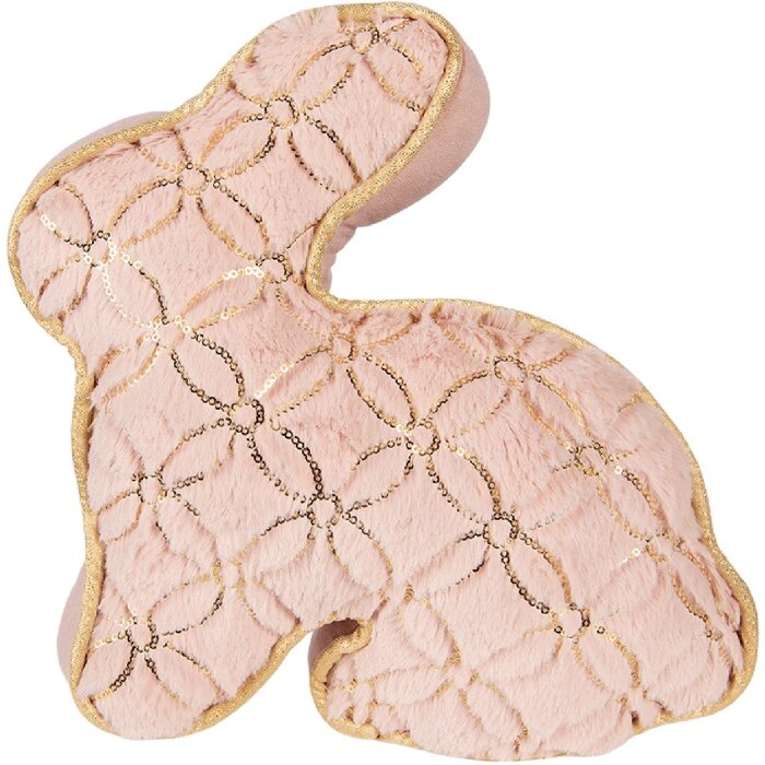 Stopper porta a forma di coniglio Clayre & Eef rosa oro 29x10x27 cm