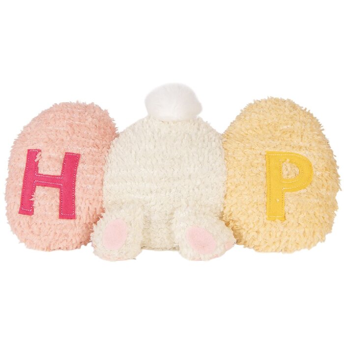 Cuscino decorativo coniglietto Clayre & Eef Bianco e Rosa 36x12x20 cm