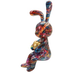 Figura decorativa Coniglietto Psyco Mauro Ferretti Multicolore 8x10x23 cm Polyresin