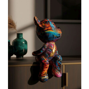 Orsetto Psyco di Mauro Ferretti 10,5x12x23,5 cm Multicolor con dettaglio dorato