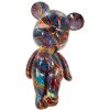 Figura decorativa orsetto Psyco Mauro Ferretti 12,5x9,5x25 cm multicolore con fiocco dorato