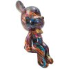 Figura decorativa orsetto Psyco Mauro Ferretti 12,5x9,5x25 cm multicolore con fiocco dorato