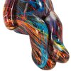 Figura decorativa orsetto Psyco Mauro Ferretti 12,5x9,5x25 cm multicolore con fiocco dorato