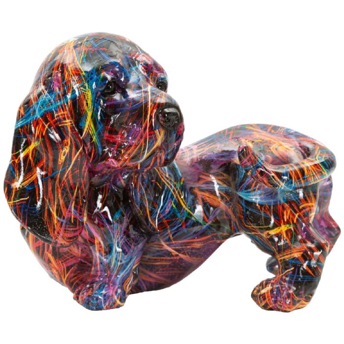Figura decorativa Bassotto Psyco Mauro Ferretti multicolore polyresin 20x14x16,5 cm