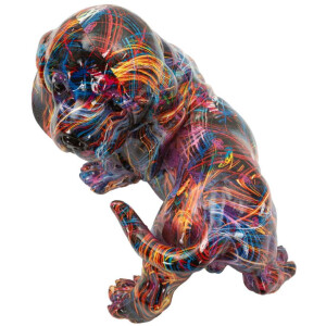 Figura decorativa Bassotto Psyco Mauro Ferretti multicolore polyresin 20x14x16,5 cm