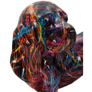 Figura decorativa Bassotto Psyco Mauro Ferretti multicolore polyresin 20x14x16,5 cm
