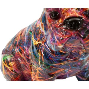 Statua decorativa BULL DOG PSYCO Mauro Ferretti 21,5x15,5x21 cm