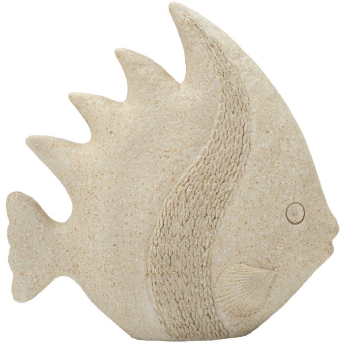 Figura decorativa pesce sabbia Mauro Ferretti 25,3x8,6x24,5 cm Beige