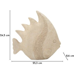 Figura decorativa pesce sabbia Mauro Ferretti 25,3x8,6x24,5 cm Beige