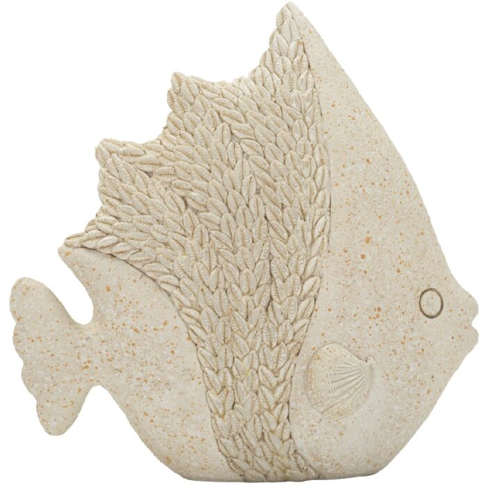Statua decorativa pesce sabbia Mauro Ferretti 16,7x6,5x16,8 cm Beige