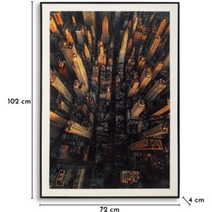 Quadro murale New York Skyline di Mauro Ferretti – tela laccata con cornice 72x4x102 cm