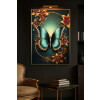 Quadro da parete Mauro Ferretti "Butterfly" – tela decorativa con cornice 70x100 cm, multicolore con accenti turchesi e dorati