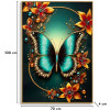 Quadro da parete Mauro Ferretti "Butterfly" – tela decorativa con cornice 70x100 cm, multicolore con accenti turchesi e dorati