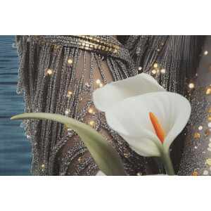 Quadro da parete Mauro Ferretti "Venus" con LED – tela decorativa 70x100 cm multicolore con accenti dorati