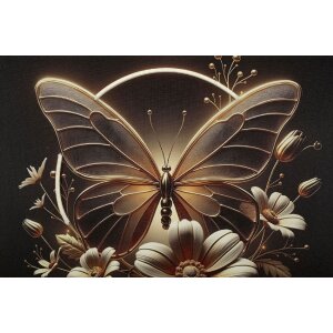 Quadro a parete Mauro Ferretti "Butterfly" con LED – tela e cornice 50x50 cm