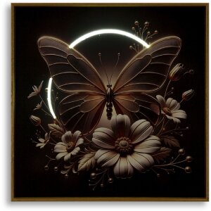 Quadro a parete Mauro Ferretti "Butterfly" con LED – tela e cornice 50x50 cm