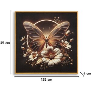 Quadro a parete Mauro Ferretti "Butterfly" con LED – tela e cornice 50x50 cm