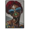 Quadro da parete Mauro Ferretti "Afro" con LED – stampa su tela 60x90 cm con applicazione 3D