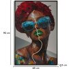 Quadro da parete Mauro Ferretti "Afro" con LED – stampa su tela 60x90 cm con applicazione 3D