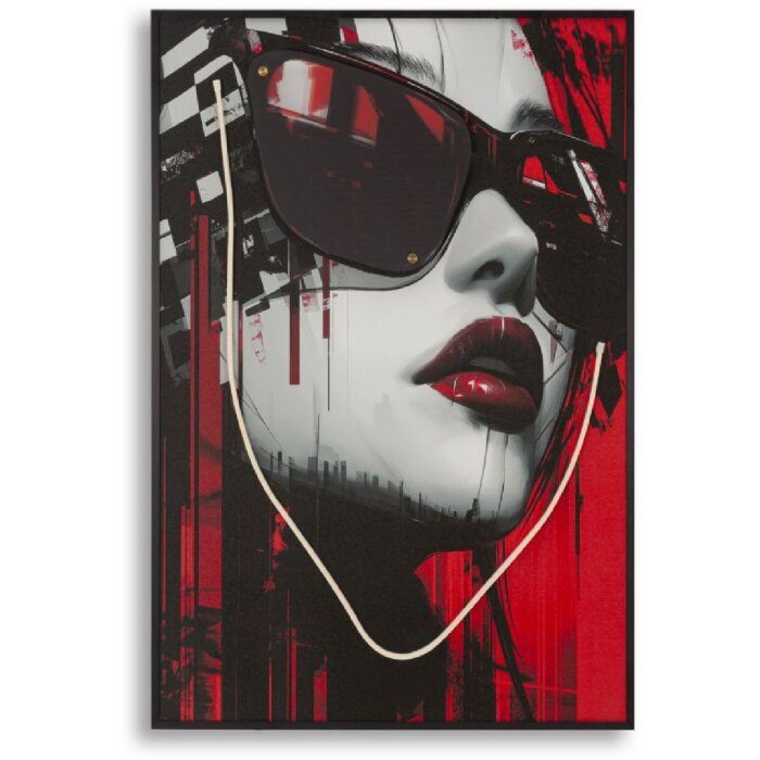 Quadro da parete Mauro Ferretti "Psyco" con LED – Tela 60x90 cm con applique 3D