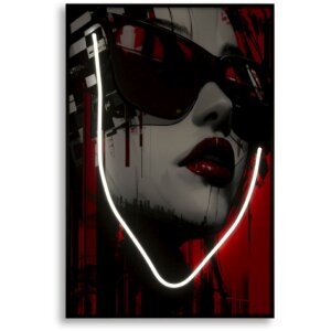 Quadro da parete Mauro Ferretti "Psyco" con LED – Tela 60x90 cm con applique 3D