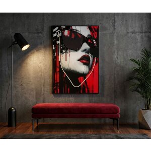 Quadro da parete Mauro Ferretti "Psyco" con LED – Tela 60x90 cm con applique 3D